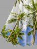 Robe trapèze hawaïenne imprimée ciel et cocotiers grande taille - Blanc 4X
