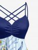 Flower Turtle Coral Print Hawaii Sea Creatures Ruched Crisscross Strappy A Line Cami Dress -  