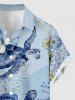 Flower Turtle Coral Print Hawaii Sea Creatures Button Pocket Shirt For Men -  