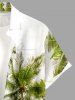 Chemise à poches boutonnées grande taille pour homme, imprimée ciel et cocotiers, style hawaïen - Blanc 2XL