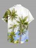 Chemise à poches boutonnées grande taille pour homme, imprimée ciel et cocotiers, style hawaïen - Blanc 2XL