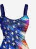 Patriotic American Flag Painting Print A Line Dress -  