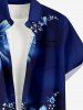 Flowers Print Buttons Pocket Hawaii Shirt For Men - Bleu profond XL