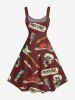 Skull Guitar Shoes Microphone Print Hawaii Tank Dress -  