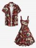 Skull Guitar Shoes Microphone Print Hawaii Tank Dress -  
