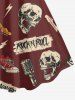 Skull Guitar Shoes Microphone Print Hawaii Tank Dress -  