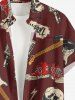 Skull Guitar Shoes Microphone Print Buttons Pocket Hawaii Shirt For Men -  