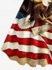 Patriotic American Flag Eagle Newspaper Print Tank Dress -  