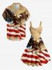 Patriotic American Flag Eagle Newspaper Print Tank Dress -  