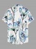 Flowers Leaf Print Buttons Pocket Hawaii Shirt For Men -  