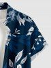Flowers Leaf Print Buttons Pocket Hawaii Shirt For Men -  