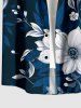 Flowers Leaf Print Buttons Pocket Hawaii Shirt For Men -  
