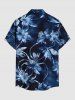 Flowers Leaf Tie Dye Print Buttons Pocket Hawaii Shirt For Men -  