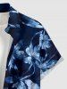 Flowers Leaf Tie Dye Print Buttons Pocket Hawaii Shirt For Men -  