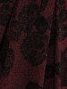 Plus Size Glitter Flower Flocking Lace Patchwork Crisscross Strappy A Line Cami Dress -  