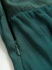 Plus Size Lace Up Grommets Ruffles Zipper Split Sleeves Chiffon Dress -  