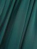 Plus Size Lace Up Grommets Ruffles Zipper Split Sleeves Chiffon Dress -  