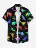 Colorful Dinosaur Print Matching Hawaii Beach Outfit For Couples - Noir 