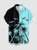 Coconut Tree Bird Colorblock Print Matching Hawaii Beach Outfit For Couples -  