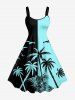 Coconut Tree Bird Colorblock Print Matching Hawaii Beach Outfit For Couples -  