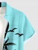 Coconut Tree Bird Colorblock Print Matching Hawaii Beach Outfit For Couples -  