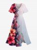 Flower Leaf Ombre Print Matching Hawaii Beach Outfit For Couples -  