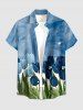Tulip Flower Painting Print Matching Hawaii Beach Outfit For Couples -  