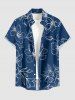 Leaf Flower Print Matching Hawaii Beach Outfit For Couples - Cadetblue 