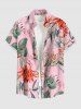 Flowers Leaf Print Matching Hawaii Beach Outfit For Couples -  