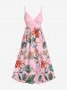 Flowers Leaf Print Matching Hawaii Beach Outfit For Couples -  