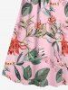 Flowers Leaf Print Matching Hawaii Beach Outfit For Couples -  