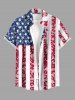 Patriotic American Flag Floral Lace 3D Print Matching Outfit For Couples - Rouge 