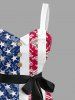 Patriotic American Flag Floral Lace 3D Print Matching Outfit For Couples - Rouge 