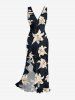 Hibiscus Flowers Tropical Leaf Print Matching Hawaii Beach Outfit For Couples -  