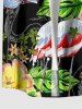 Plus Size Flamingo Tropical Flower Leaf Print Buttons Pocket Hawaii Shirt For Men -  