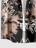 Plus Size Flower Leaf Paint Splatter Print Buttons Pocket Hawaii Shirt For Men -  