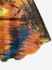 Oil Painting Coconut Tree Seascape Cloud Print Hawaii Tank Dress -  
