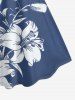 Hibiscus Flower Leaf Print Hawaii Tank Dress -  