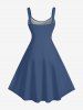 Hibiscus Flower Leaf Print Hawaii Tank Dress -  