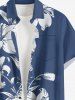 Hibiscus Flower Leaf Print Buttons Pocket Hawaii Shirt For Men -  