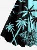 Coconut Tree Bird Colorblock Print Hawaii Tank Dress -  