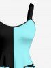 Coconut Tree Bird Colorblock Print Hawaii Tank Dress -  