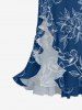 Leaf Flower Print Hawaii Ruffles Split Dress -  