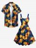 Cute Duck Swimming Ring Print Hawaii A Line Dress -  