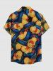 Cute Duck Swimming Ring Print Hawaii Button Pocket Shirt For Men -  