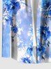Flowers Leaf Paint Splatter Print Buttons Pocket Hawaii Shirt For Men -  