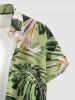 Flowers Leaf Tropical Print Buttons Pocket Hawaii Shirt For Men -  