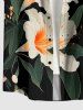 Flowers Leaf Print Buttons Pocket Hawaii Shirt For Men -  
