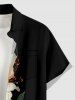 Flowers Leaf Print Buttons Pocket Hawaii Shirt For Men -  