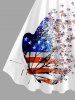 Plus Size Patriotic American Flag Butterfly Print Tank Dress -  